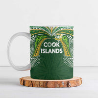 Custom Cook Islands Rugby League Ceramic Mug Tatau Tribal Motifs-Dark Green Color - Polynesian Pride
