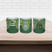 Custom Cook Islands Rugby League Ceramic Mug Tatau Tribal Motifs-Dark Green Color - Polynesian Pride