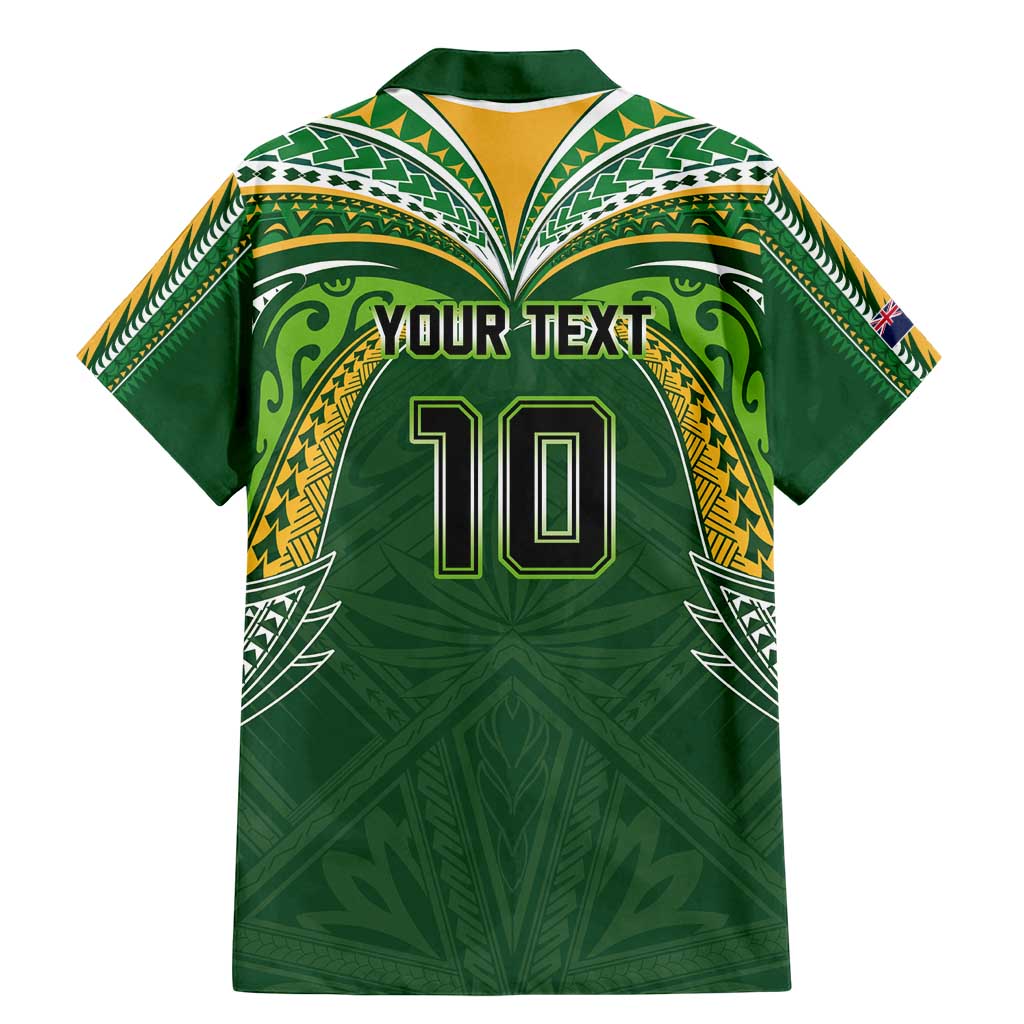 Custom Cook Islands Rugby League Family Matching Mermaid Dress and Hawaiian Shirt Tatau Tribal Motifs-Dark Green Color - Polynesian Pride