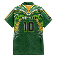 Custom Cook Islands Rugby League Family Matching Puletasi and Hawaiian Shirt Tatau Tribal Motifs-Dark Green Color - Polynesian Pride