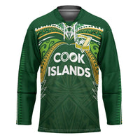 Custom Cook Islands Rugby League Hockey Jersey Tatau Tribal Motifs-Dark Green Color - Polynesian Pride