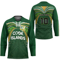 Custom Cook Islands Rugby League Hockey Jersey Tatau Tribal Motifs-Dark Green Color - Polynesian Pride