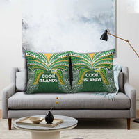 Cook Islands Rugby League Pillow Cover Tatau Tribal Motifs-Dark Green Color - Polynesian Pride