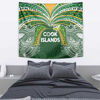 Cook Islands Rugby League Tapestry Tatau Tribal Motifs-Dark Green Color - Polynesian Pride