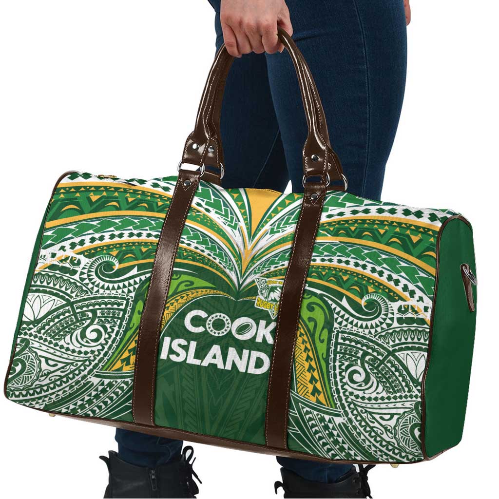 Cook Islands Rugby League Travel Bag Tatau Tribal Motifs-Dark Green Color - Polynesian Pride