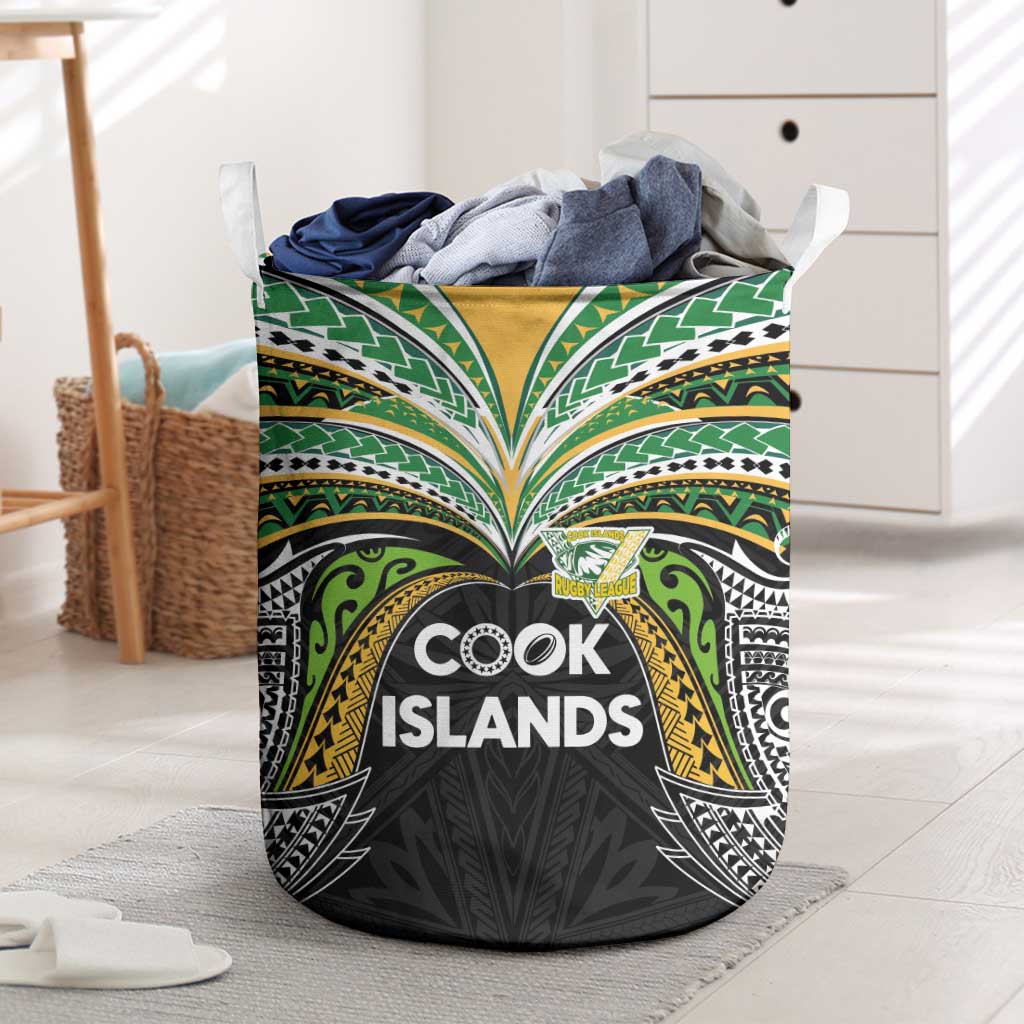 Cook Islands Rugby League Laundry Basket Tatau Tribal Motifs-Black Color - Polynesian Pride