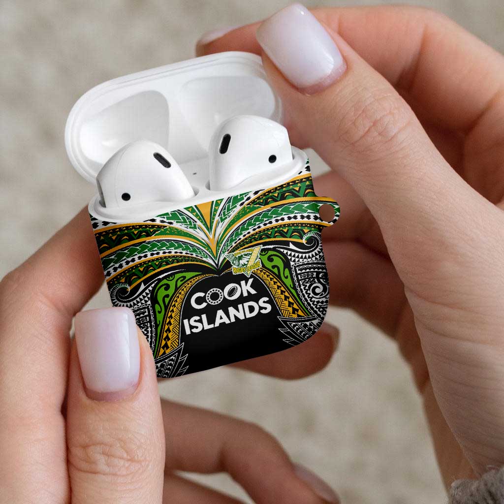 Cook Islands Rugby League AirPods Case Tatau Tribal Motifs-Black Color - Polynesian Pride