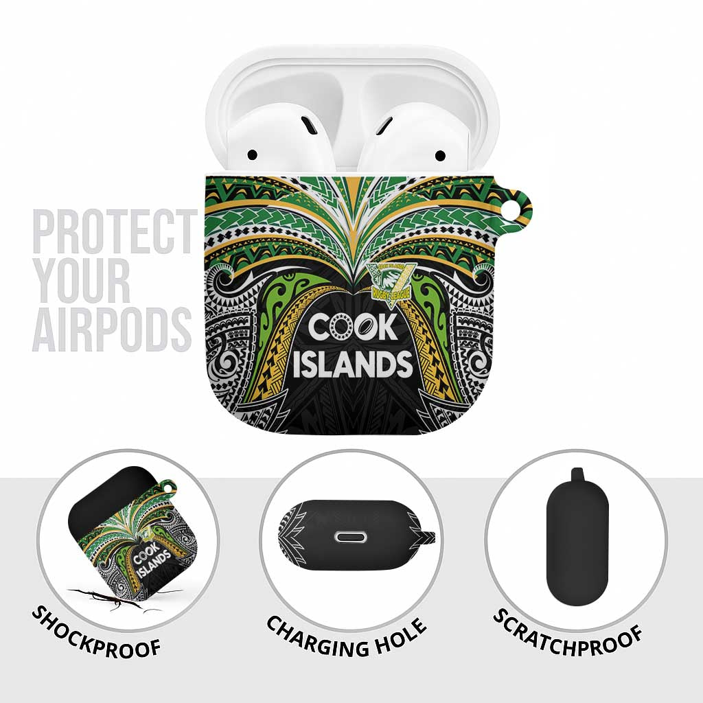 Cook Islands Rugby League AirPods Case Tatau Tribal Motifs-Black Color - Polynesian Pride