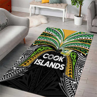Cook Islands Rugby League Area Rug Tatau Tribal Motifs-Black Color - Polynesian Pride