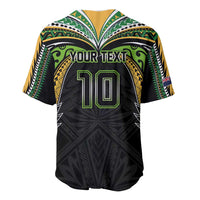 Custom Cook Islands Rugby League Baseball Jersey Tatau Tribal Motifs-Black Color - Polynesian Pride