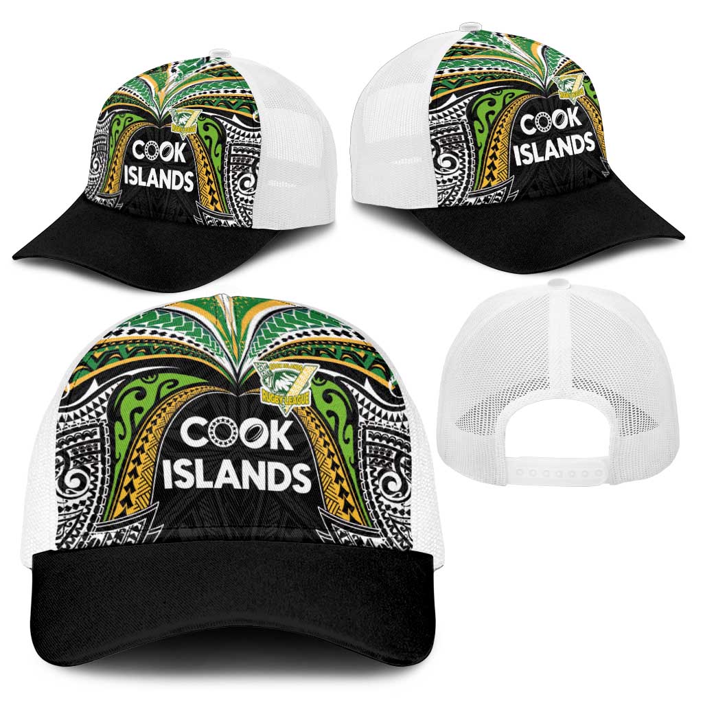 Cook Islands Rugby League Baseball Net Cap Tatau Tribal Motifs-Black Color - Polynesian Pride