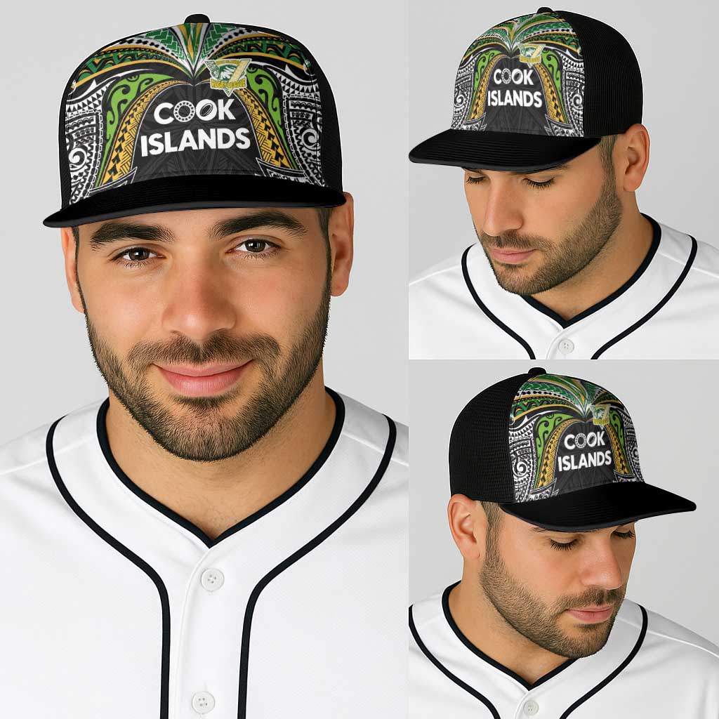 Cook Islands Rugby League Baseball Net Cap Tatau Tribal Motifs-Black Color - Polynesian Pride