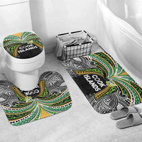 Cook Islands Rugby League Bathroom Set Tatau Tribal Motifs-Black Color - Polynesian Pride