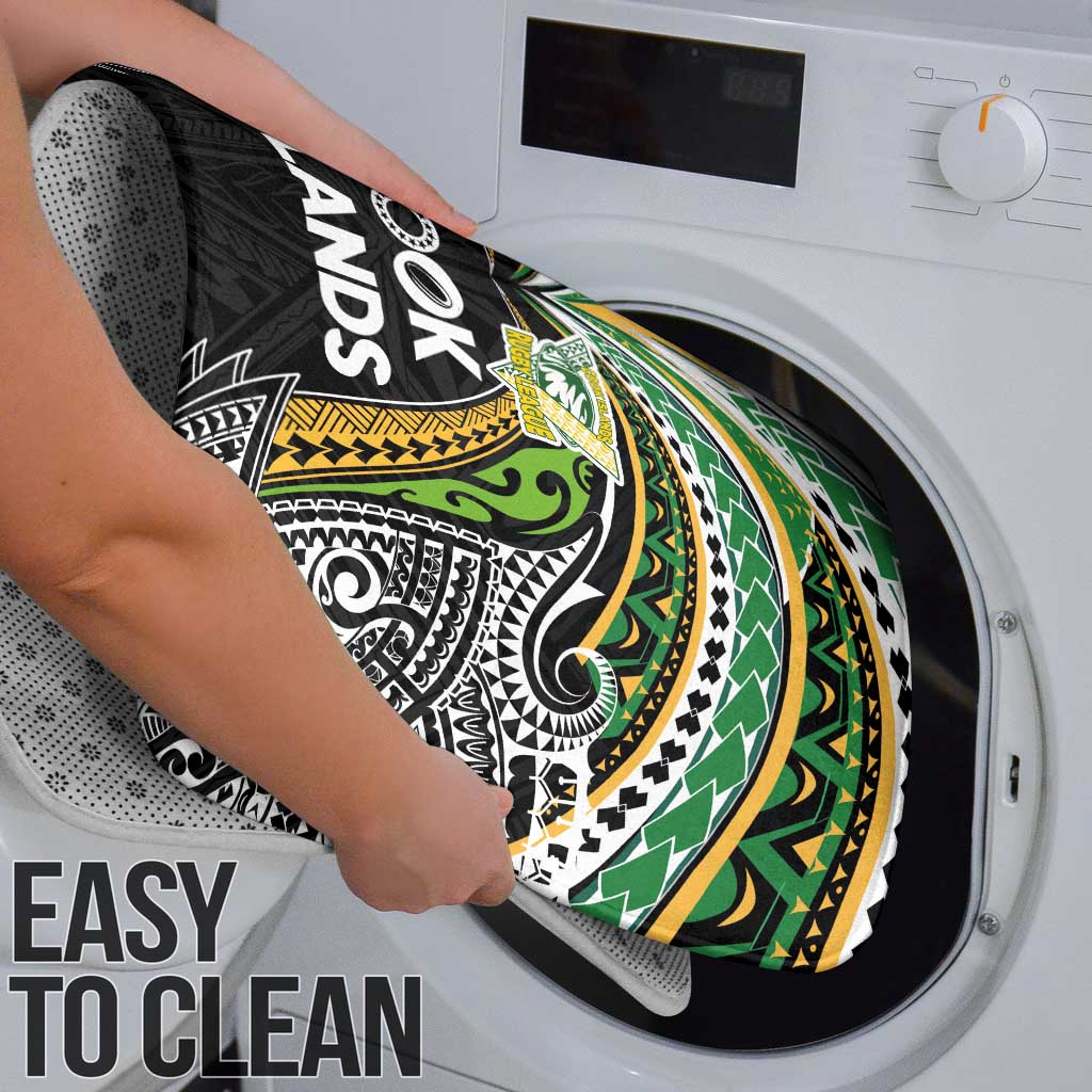 Cook Islands Rugby League Bathroom Set Tatau Tribal Motifs-Black Color - Polynesian Pride