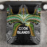 Cook Islands Rugby League Bedding Set Tatau Tribal Motifs-Black Color - Polynesian Pride