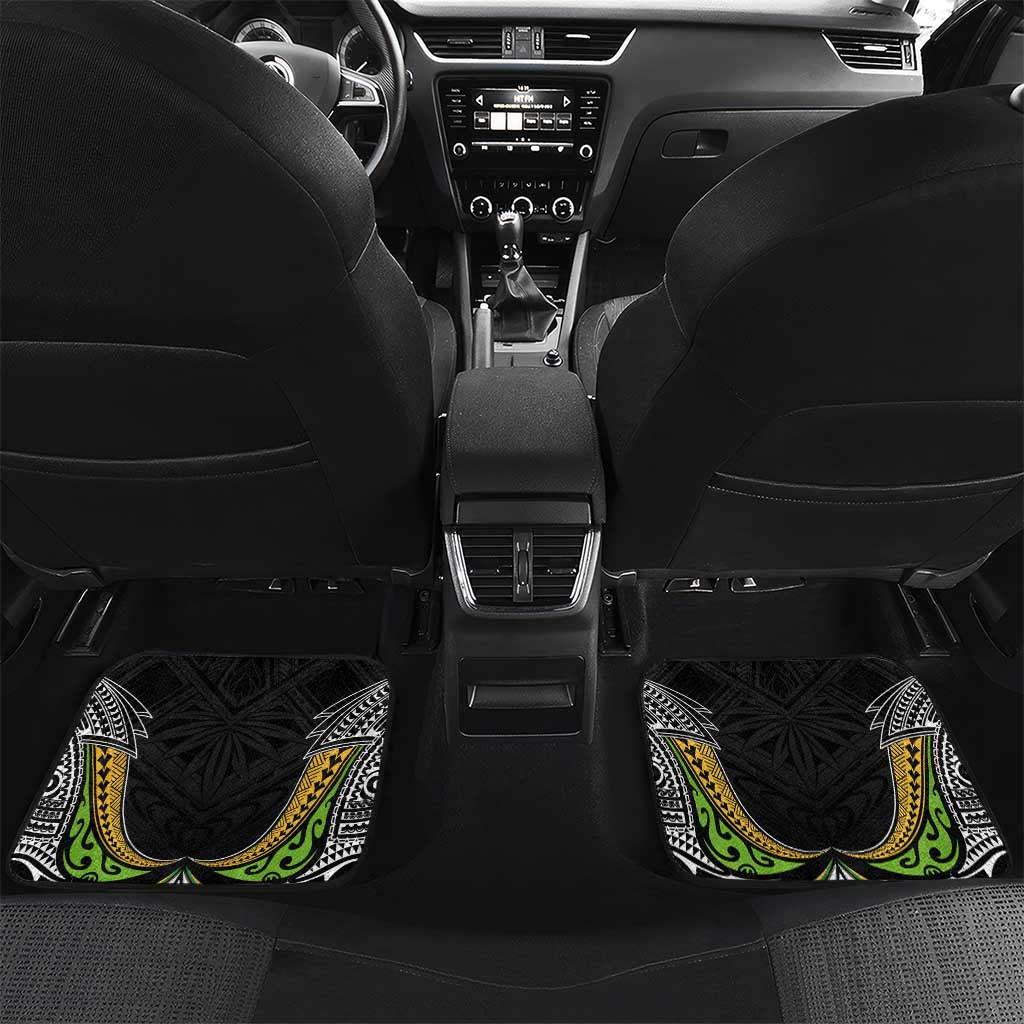 Custom Cook Islands Rugby League Car Mats Tatau Tribal Motifs-Black Color - Polynesian Pride