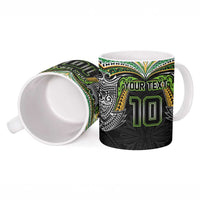 Custom Cook Islands Rugby League Ceramic Mug Tatau Tribal Motifs-Black Color - Polynesian Pride