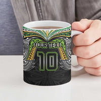 Custom Cook Islands Rugby League Ceramic Mug Tatau Tribal Motifs-Black Color - Polynesian Pride