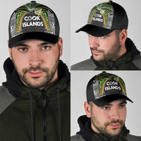 Cook Islands Rugby League Classic Cap Tatau Tribal Motifs-Black Color - Polynesian Pride