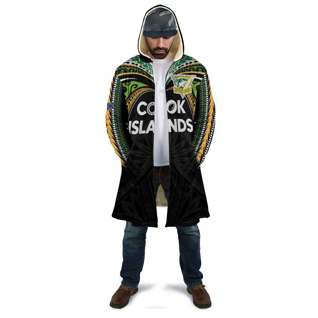 Custom Cook Islands Rugby League Cloak Tatau Tribal Motifs-Black Color - Polynesian Pride