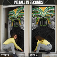 Custom Cook Islands Rugby League Door Cover Tatau Tribal Motifs-Black Color - Polynesian Pride