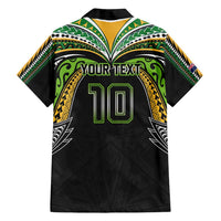 Custom Cook Islands Rugby League Family Matching Long Sleeve Bodycon Dress and Hawaiian Shirt Tatau Tribal Motifs-Black Color - Polynesian Pride