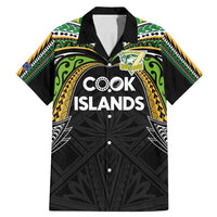 Custom Cook Islands Rugby League Family Matching Mermaid Dress and Hawaiian Shirt Tatau Tribal Motifs-Black Color - Polynesian Pride