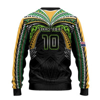 Custom Cook Islands Rugby League Ugly Christmas Sweater Tatau Tribal Motifs-Black Color - Polynesian Pride