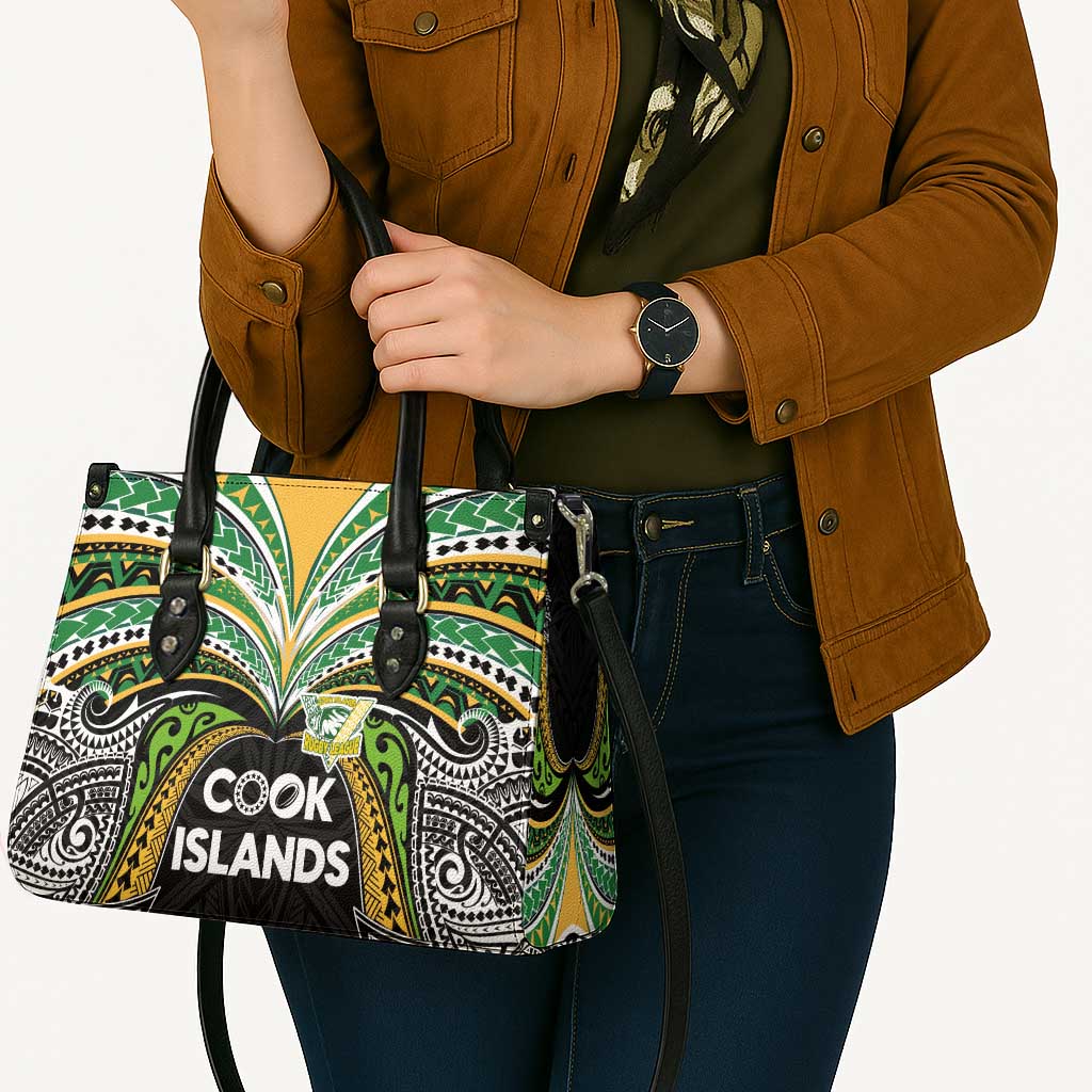 Cook Islands Rugby League Leather Bag Tatau Tribal Motifs-Black Color - Polynesian Pride