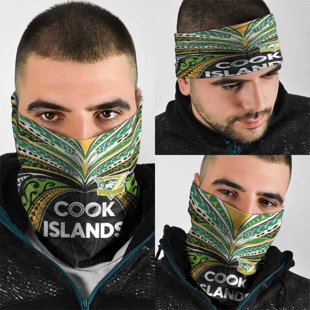 Cook Islands Rugby League Neck Gaiter Tatau Tribal Motifs-Black Color - Polynesian Pride