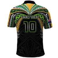 Custom Cook Islands Rugby League Polo Shirt Tatau Tribal Motifs-Black Color - Polynesian Pride