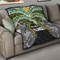Cook Islands Rugby League Quilt Tatau Tribal Motifs-Black Color - Polynesian Pride