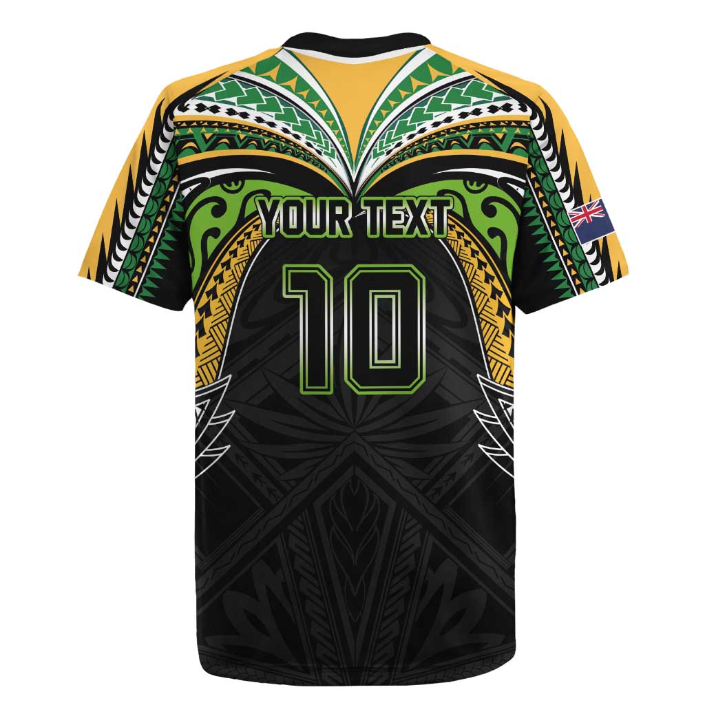 Custom Cook Islands Rugby League Rugby Jersey Tatau Tribal Motifs-Black Color - Polynesian Pride
