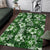 Hawaiian Quilt Pattern Area Rug Hibiscus and Tribal Element Vintage Green Vibe LT03 Green - Polynesian Pride