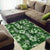 Hawaiian Quilt Pattern Area Rug Hibiscus and Tribal Element Vintage Green Vibe LT03 - Polynesian Pride