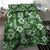 Hawaiian Quilt Pattern Bedding Set Hibiscus and Tribal Element Vintage Green Vibe LT03 - Polynesian Pride