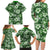 Hawaiian Quilt Pattern Family Matching Long Sleeve Bodycon Dress and Hawaiian Shirt Hibiscus and Tribal Element Vintage Green Vibe LT03 - Polynesian Pride