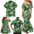 Hawaiian Quilt Pattern Family Matching Mermaid Dress and Hawaiian Shirt Hibiscus and Tribal Element Vintage Green Vibe LT03 - Polynesian Pride