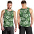 Hawaiian Quilt Pattern Men Tank Top Hibiscus and Tribal Element Vintage Green Vibe LT03 - Polynesian Pride