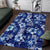 Hawaiian Quilt Pattern Area Rug Hibiscus and Tribal Element Vintage Blue Vibe LT03 Blue - Polynesian Pride