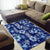 Hawaiian Quilt Pattern Area Rug Hibiscus and Tribal Element Vintage Blue Vibe LT03 - Polynesian Pride