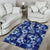 Hawaiian Quilt Pattern Area Rug Hibiscus and Tribal Element Vintage Blue Vibe LT03 - Polynesian Pride