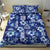 Hawaiian Quilt Pattern Bedding Set Hibiscus and Tribal Element Vintage Blue Vibe LT03 - Polynesian Pride