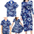 Hawaiian Quilt Pattern Family Matching Long Sleeve Bodycon Dress and Hawaiian Shirt Hibiscus and Tribal Element Vintage Blue Vibe LT03 - Polynesian Pride