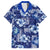 Hawaiian Quilt Pattern Family Matching Long Sleeve Bodycon Dress and Hawaiian Shirt Hibiscus and Tribal Element Vintage Blue Vibe LT03 Dad's Shirt - Short Sleeve Blue - Polynesian Pride