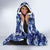 Hawaiian Quilt Pattern Hooded Blanket Hibiscus and Tribal Element Vintage Blue Vibe LT03 - Polynesian Pride