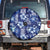 Hawaiian Quilt Pattern Spare Tire Cover Hibiscus and Tribal Element Vintage Blue Vibe LT03 Blue - Polynesian Pride