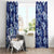 Hawaiian Quilt Pattern Window Curtain Hibiscus and Tribal Element Vintage Blue Vibe LT03 - Polynesian Pride