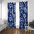 Hawaiian Quilt Pattern Window Curtain Hibiscus and Tribal Element Vintage Blue Vibe LT03 With Grommets Blue - Polynesian Pride