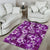 Hawaiian Quilt Pattern Area Rug Hibiscus and Tribal Element Vintage Purple Vibe LT03 - Polynesian Pride